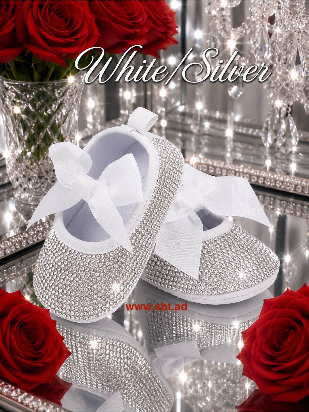 NWT Cute Baby Girl Shoes Sparkling Bling Swarovski Rhinestone Mary Jane Flats